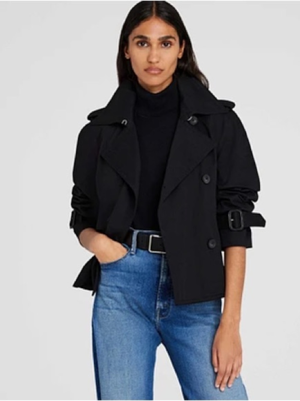 Club Monaco Black Cropped Trench